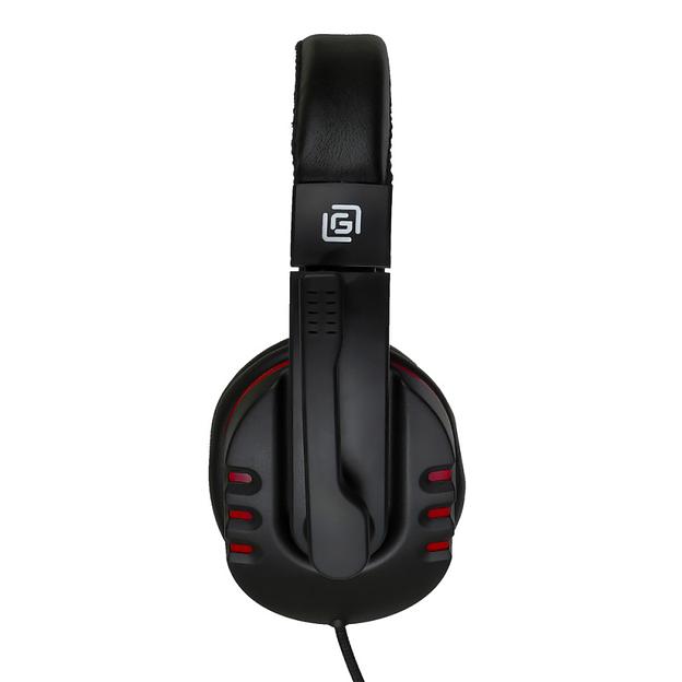 Наушники с микрофоном Оклик HS-L380G ABBADON черный/красный 1.8м мониторные оголовье (JD-032) фото 4