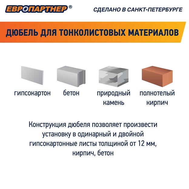 Анкер для тонколистовых материалов PLA 10х50 с шурупом (60шт) фото 6