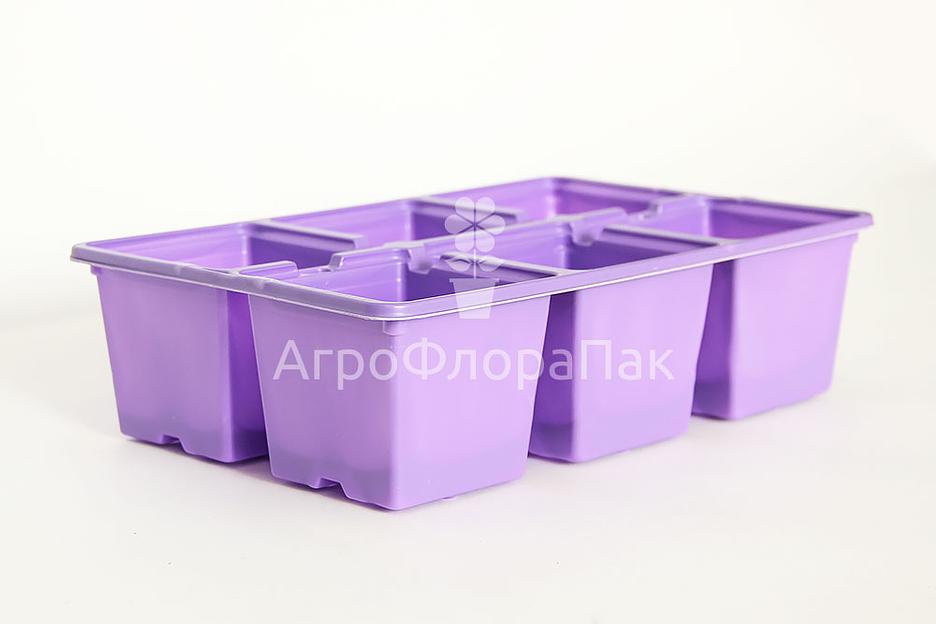 Кассета рассадная, цветная, 6 ячеек (7*7 см) ОПТ фото 1