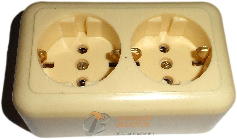 Розетка РА 10-015 2ОП, белая, под ЗК /90 фото 1