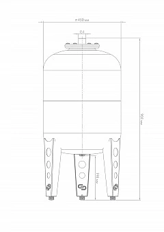 Бак расширительный В 100, металлический фланец фото 3