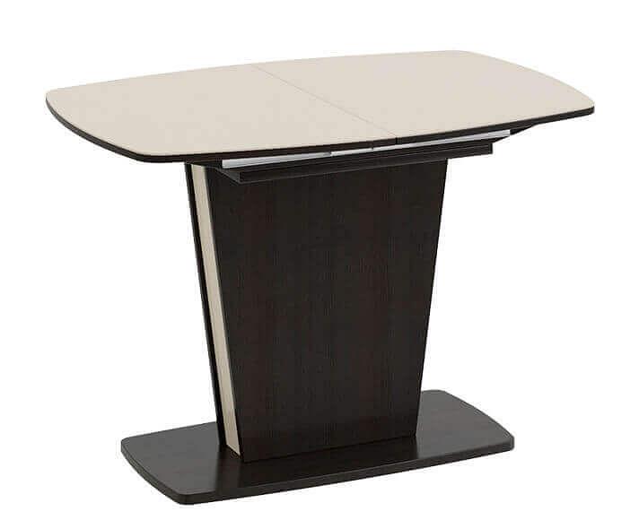 Стол Атлант тип 2, 130 (+40)×75 дуб миланский, бежевое стекло фото 3