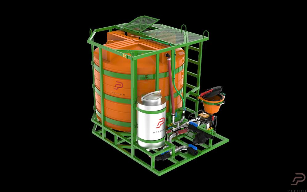 Мобильный растворный узел с двумя миксерами 2 М Super фото 1