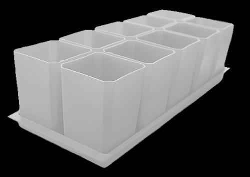 Набор горшков для рассады (10 шт) с поддоном, опт фото 1