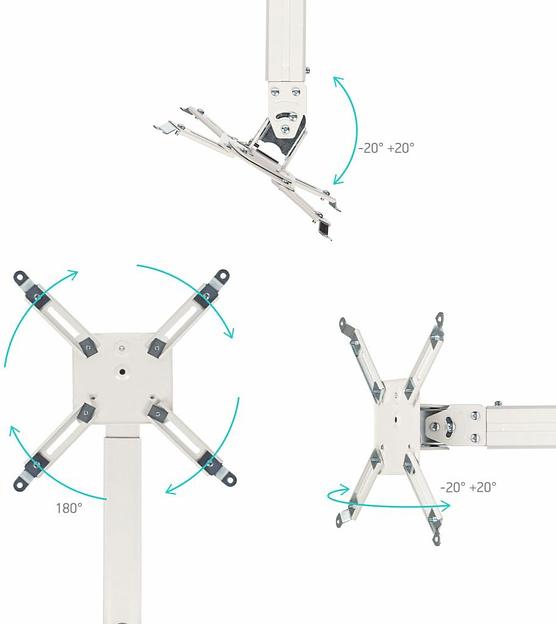 Кронштейн для проектора Onkron K5A белый макс.10кг потолочный поворотно-выдвижной и наклонный фото 4