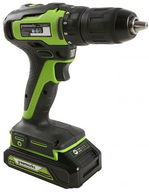 Дрель-шуруповерт Greenworks GD24DD35 аккум. патрон:быстрозажимной фото 2