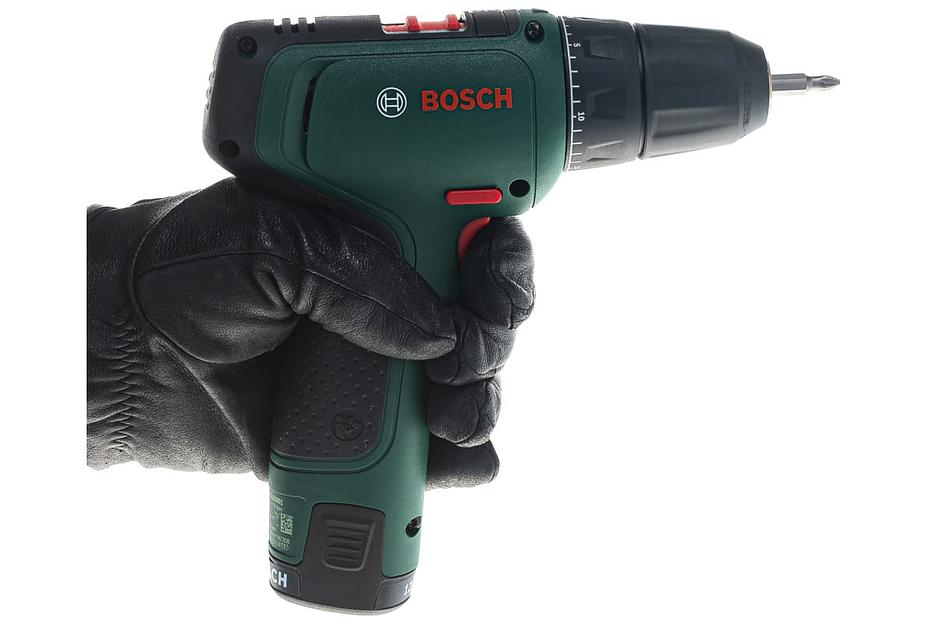 Дрель-шуруповерт аккумуляторная Bosch EasyDrill 1200 (2 акк.), набор сверл и бит фото 9