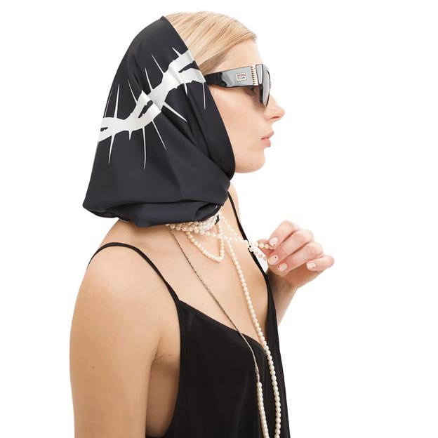 Женский платок «Терновый венок» искусственный шёлк Армани 55×55 см фото 2