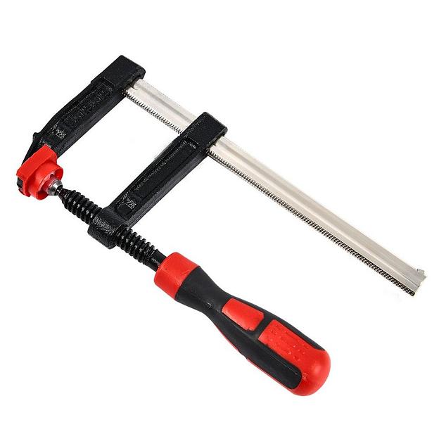 Струбцина F-образная усиленная Deli DL110830Z 300x80 мм, макс. усилие зажима 3000N, резьба 14мм фото 1