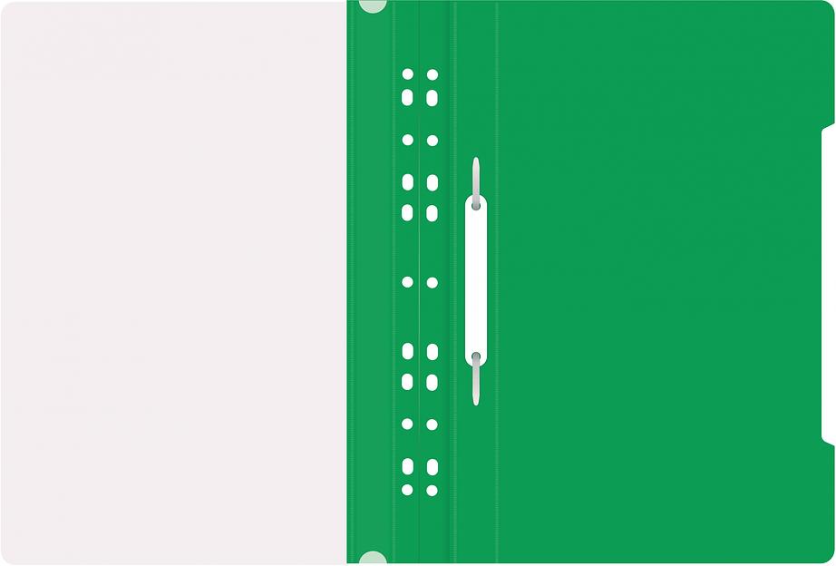 Папка-скоросшиватель Бюрократ PS-P20GRN A4 прозрач.верх.лист боков.перф. пластик зеленый фото 2
