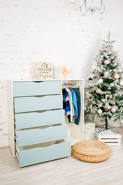 Тумба детская «Облако» 5 ящиков и штанга фото 4