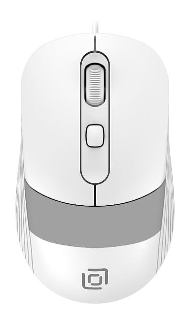 Мышь Оклик 310M белый/серый оптическая (2400dpi) USB для ноутбука (3but) фото 1