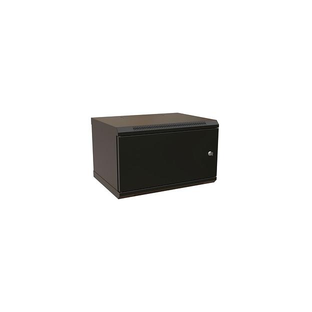 Шкаф коммутационный WRLINE WR-TW-0666-SR-RAL9004 настенный, металлическая передняя дверь, 6U, 600x367x600 мм фото 1