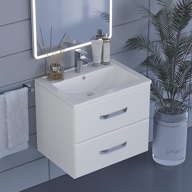 Тумба под раковину для ванной Uperwood Foster 60 см, подвесная, белая фото 6