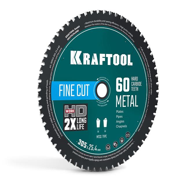 KRAFTOOL Metal Cut 305 х 25.4 мм, 60Т, диск пильный по металлу и стали (36954-305-25.4-60) фото 1