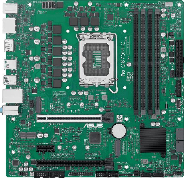 Материнская плата ASUS PRO Q870M-C-CSM, LGA1851, Q870, 4*DDR5, 4*SATA, 2*M.2, 3*USB 3.2, 2*USB 2.0, Type-C, 2*PCIx16, 1*PCIx1, 2*DP+VGA, mATX; 90MB1KEP-M0EAYC фото 2