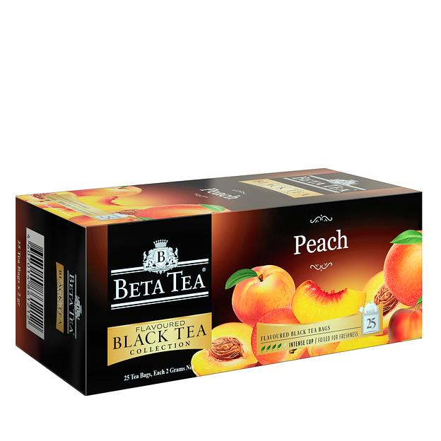 Чай чёрный в пакетиках «Бета Чай Персик» («Beta Tea Peach») 25×2 г фото 1