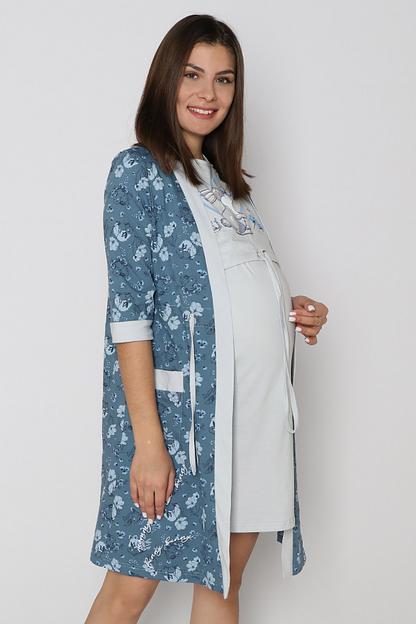 Комплект Style Magro для беременных и кормящих мам «Зайка», серо-синий, опт фото 4