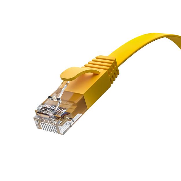 GCR Патч-корд PROF плоский прямой 2.0m, UTP медь кат.6, желтый, 30 AWG, ethernet high speed 10 Гбит/с, RJ45, T568B, GCR-52827 Greenconnect RJ45(m) - RJ45(m) Cat. 7 F/FTP LSZH 2м (GCR-52827) фото 2