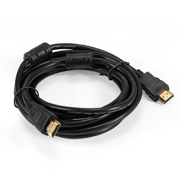 Exegate EX294690RUS Кабель HDMI ExeGate EX-CC-HDMI-3.0F (19M/19M, 3м, v1.4b, ферритовые кольца, позолоченные контакты) фото 1