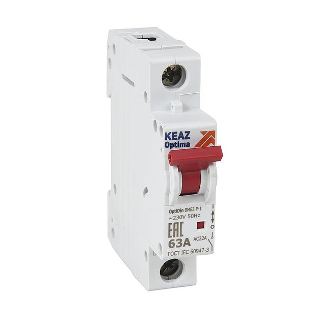 Выключатель нагрузки модульный 1п 40А OptiDin BM63Р УХЛ3 КЭАЗ 103891 фото 1