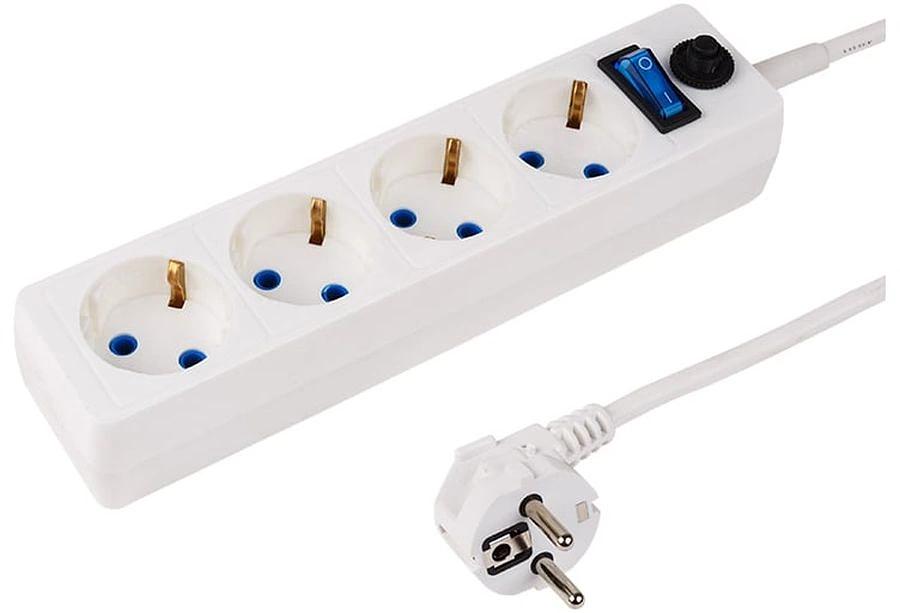 PROconnect (11-7228) Сетевой фильтр STANDARD 4 гнезда, 3м, 3х0,75мм?, с/з + автовыкл., белый фото 1