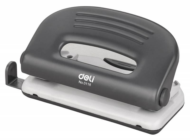 Дырокол Deli PRO E0118 макс.:10лист. металл ассорти отв.:2 с линейкой фото 3