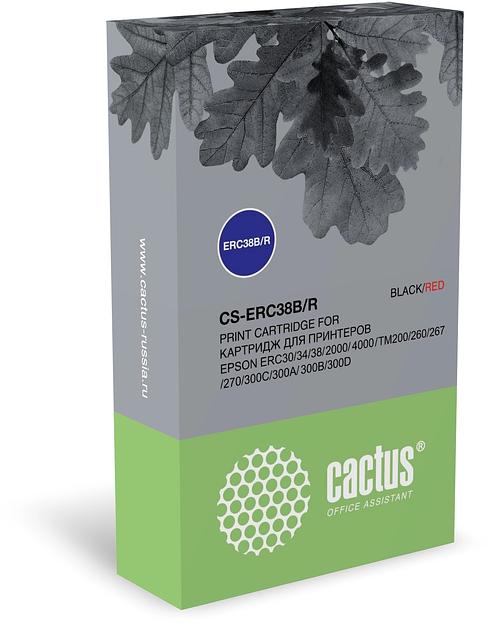 Картридж матричный Cactus CS-ERC38B/R черный/красный для Epson ERC 30/34/38, UT2000/4000 фото 1