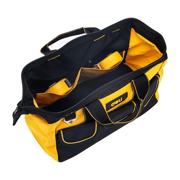 Сумка для инструментов Deli DL430013 310 x 170 x 220мм, 5 карманов, плечевой ремень, ткань Оксфорд (017223) фото 4