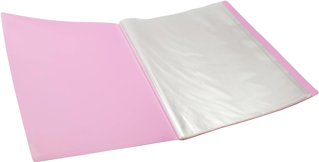 Папка-портфолио с 40 прозр.вклад. Silwerhof Create SCR-P40PIN A4 пластик 0.7мм карм.на лиц.стор. розовый фото 3