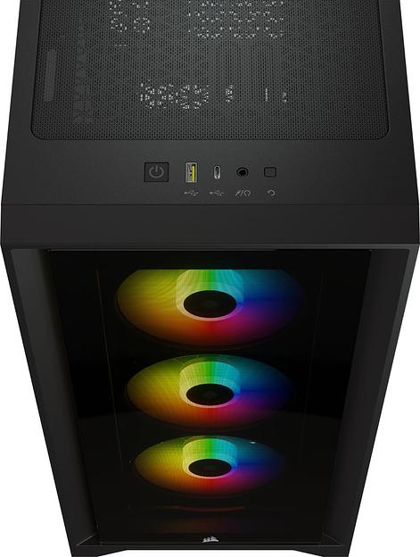 Корпус Corsair iCUE 4000X RGB чёрный без БП ATX 3x120mm 4x140mm 1xUSB3.0 audio bott PSU фото 9
