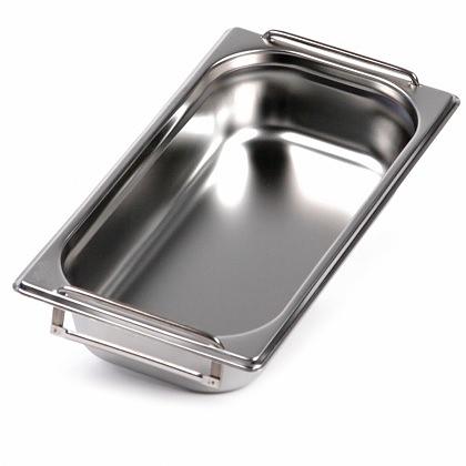 Гастроемкость 1/3 h=65 мм. 2,4 л. нерж. с ручками /1/ фото 1