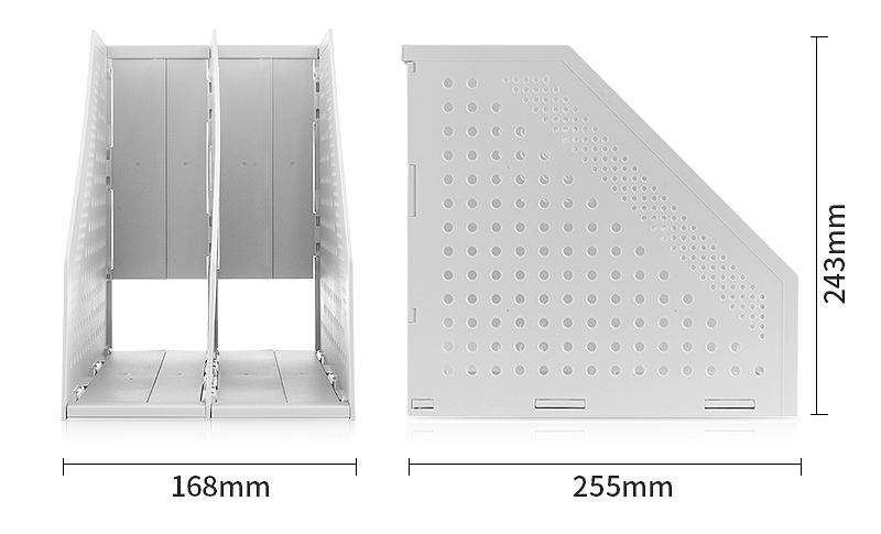 Лоток вертикальный Deli 78999Gray 2отд. складной 168х255х243мм серый пластик фото 2