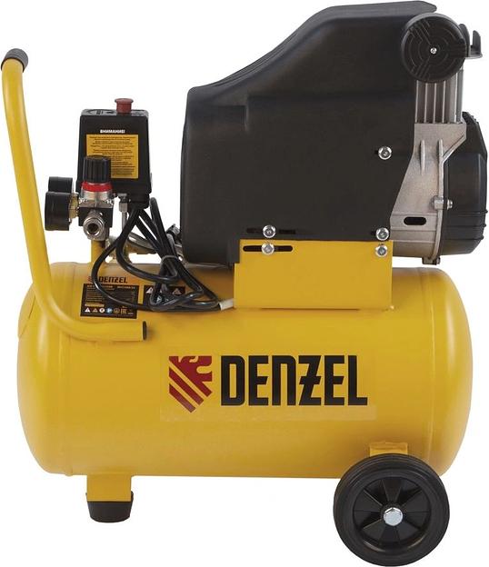 Компрессор поршневой Denzel DLC1300/24 безмасляный 206л/мин 24л 1300Вт желтый/черный фото 4