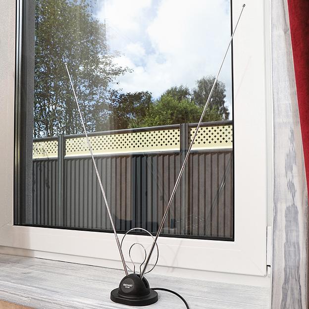 ТВ антенна комнатная телескопическая на подставке «Усы», RX-105 REXANT фото 3