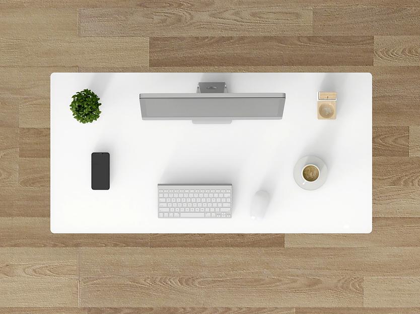 Стол для компьютера Cactus с электроподъемником столешница стекло белый каркас белый (CS-EGD-WWT) фото 10