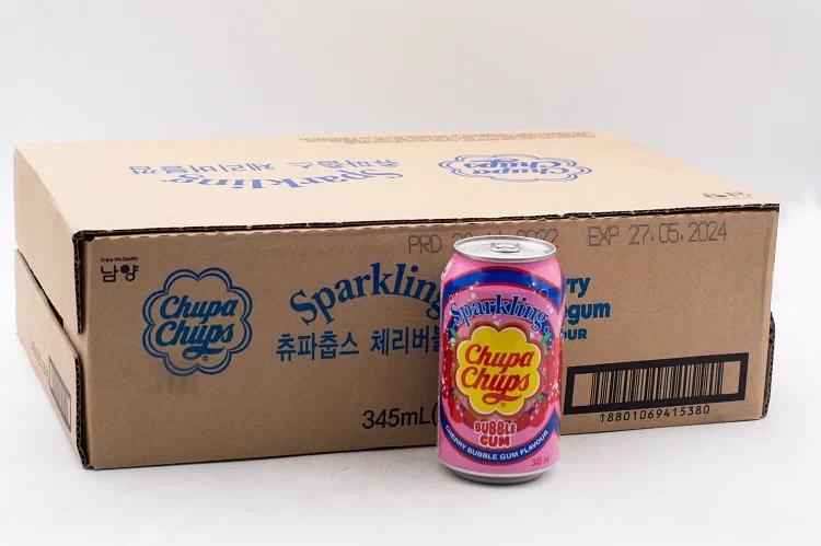 Напиток безалкогольный сильногазированный «Chupa Chups Buble Gum Cherry» 345 мл ОПТ фото 2