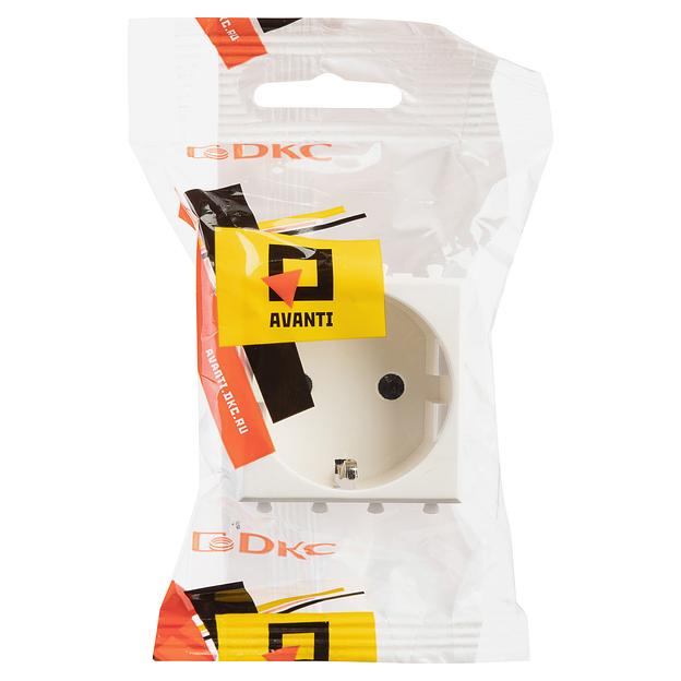 Dkc 4400002 Розетка "Белое облако", 2P+E, с з/ш, "Avanti", 2 мод. фото 5