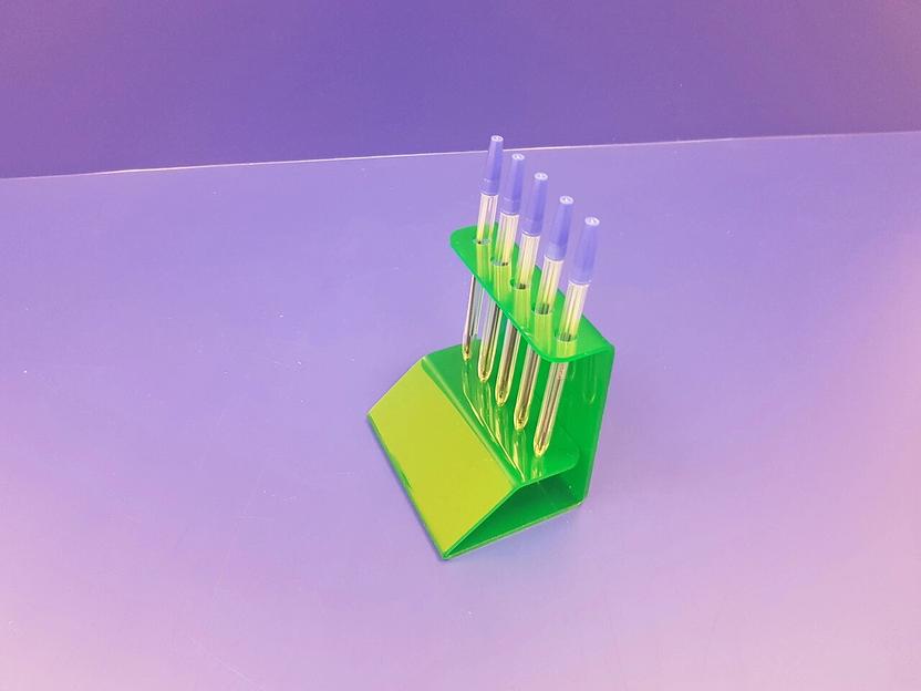 Подставка для ручек карандашей кистей 5 секции.(вертикальное размещение, место для логотипа, зеленая) фото 2