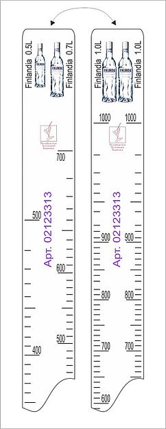 Линейка Finlandia (0.5 л./0.7 л./1 л.) L=28 см. В=2 см. /1/ фото 1