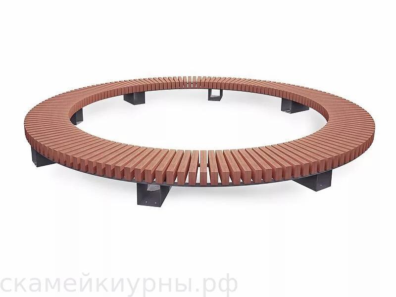 Металлическая радиусная скамейка «Дуга круг» ОПТ фото 1