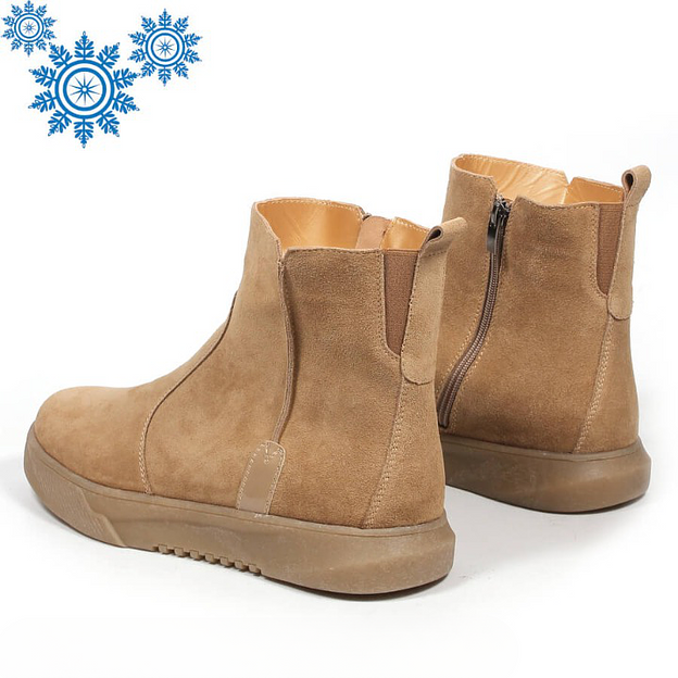 Зимние ботинки TAIS на шерстяной подкладке, арт.MT345-Ш рыжая замша ОПТ фото 4