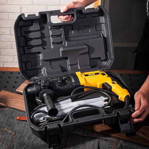 Перфоратор Deli DL-DC26-E1 (800Вт, 3Дж, 5500уд/мин, 1150об/мин, кейс, в комплекте 3 бура,пика, долото) фото 9