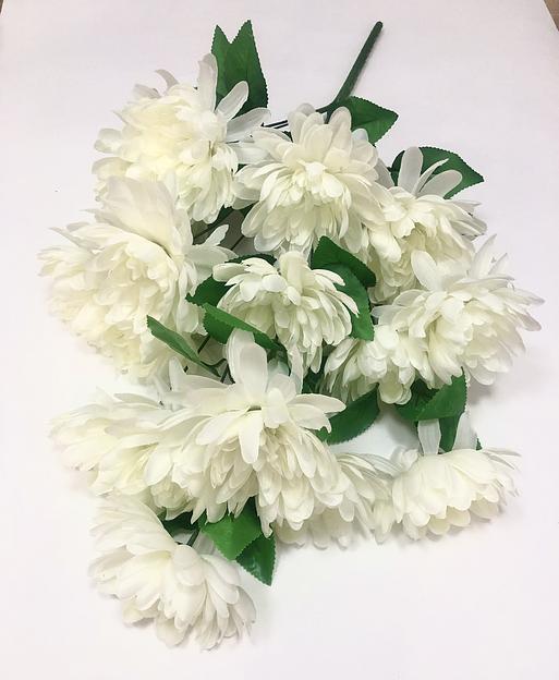 Искусственные цветы Букет астры, 12 голов, 65 см, атлас, опт фото 1