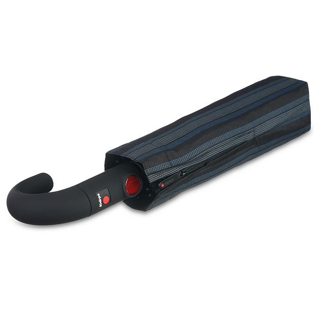 Зонт Knirps автомат T.260 Medium Duomatic Crook Handle 2LINE UP BLACK ECOREPEL 95 3260 8499 фото 2