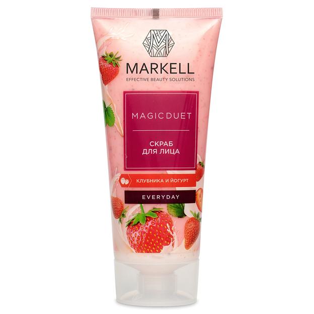 Markell скраб для лица клубника и йогурт, 100 мл фото 1