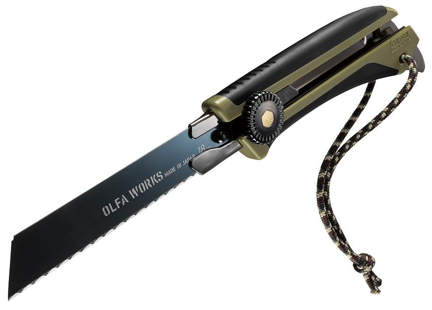 OLFA WORKS FK1 FIELD KNIFE универсальный нож со сменным серрейторным лезвием для сложных материалов (OW-FK1-OD) фото 2