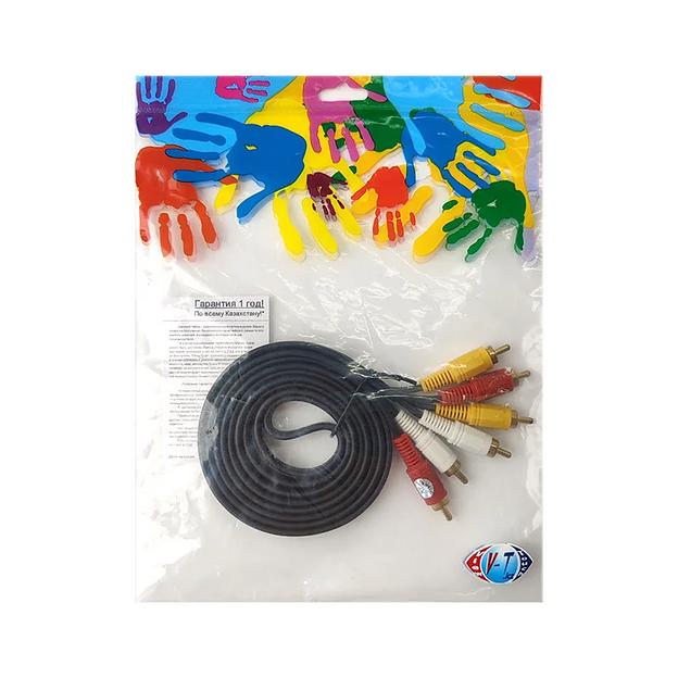 Кабель V-T 3RCA-3RCA 1,8 м фото 4