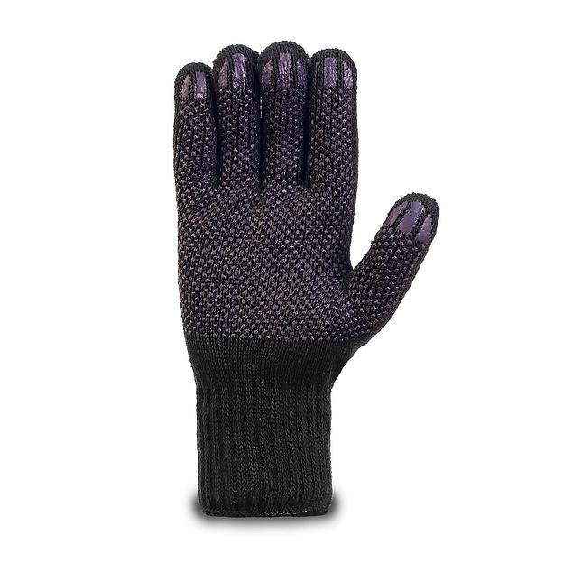 Рабочие перчатки трикотажные «Супер люкс» с ПВХ 7,5 класс вязки (70% хлопок, 30% полиэфир) чёрный, арт.23Т фото 2