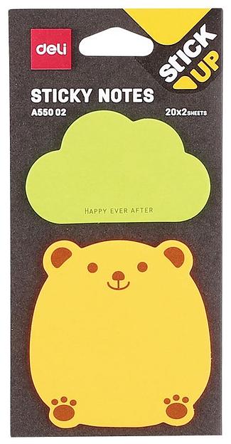 Закладки самокл. бумажные Deli EA55002 76х76мм 2цв.в упак. 20лист фото 3